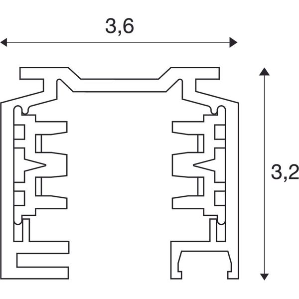 EUTRAC 3-phase track, 3 Meter, black image 2