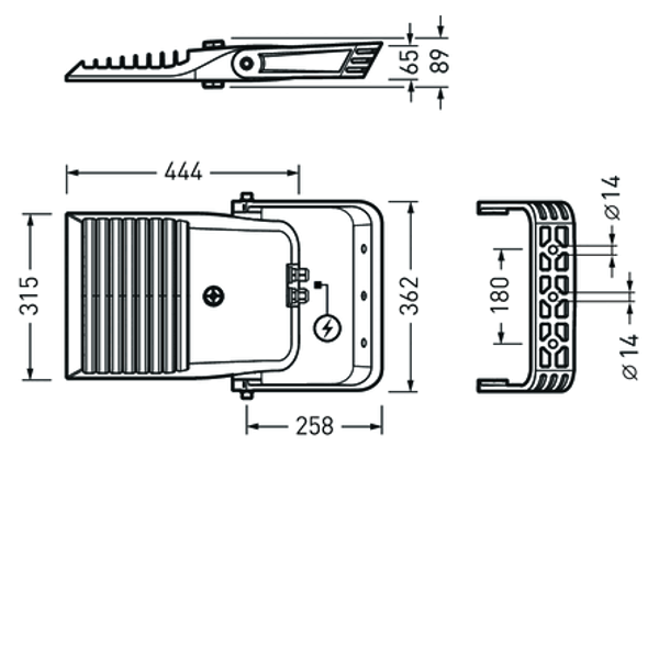 Floodlight / Projectors Lumena Plus 40 CLO (normal) Lens Grey ETDD 104W 13500lm 70 asym. mittelbreitstr. (AM19L) IP66 IK09 5 SDCM image 1