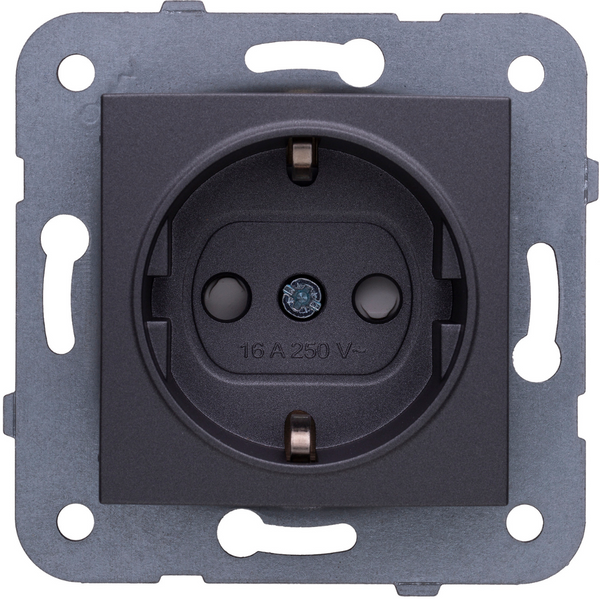 Karre Plus-Arkedia Dark Grey Earthed Socket Child Protection image 1