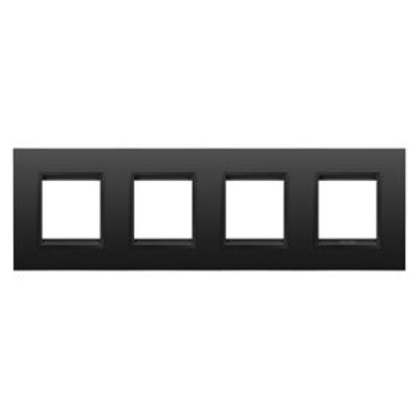 LUX INTERNATIONAL PLATE - IN METAL - 2+2+2+2 MODULES HORIZONTAL - MONOCHROME SATIN BLACK - CHORUSMART image 1