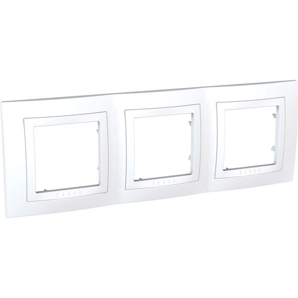 Unica Basic - cover frame - 3 gangs, H71 - white/white image 4