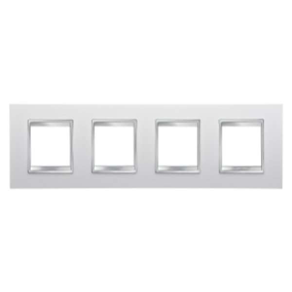 LUX INTERNATIONAL PLATE - IN TECHNOPOLYMER - 2+2+2+2 MODULES HORIZONTAL - WHITE - CHORUSMART image 1