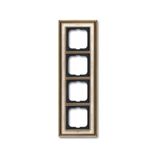 1724-846-500 Cover Frame Busch-dynasty® antique brass decor ivory white image 1