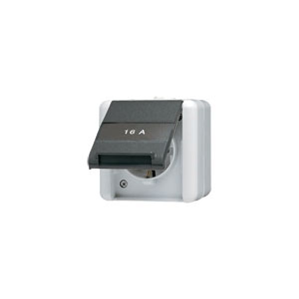 SCHUKO® socket with hinged lid and insc. 820KINAW image 4