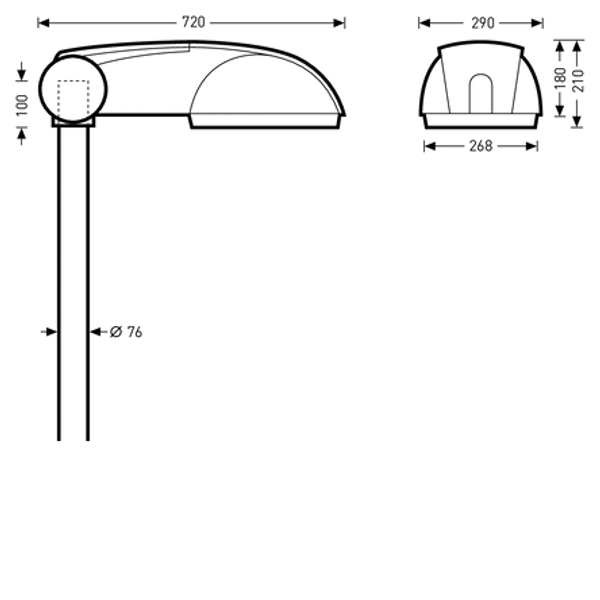 Post-top luminaires Lumega 700 CLO (normal) Lens Multi colour ET 76W 9100lm 70 asymmetric wide (AB7L) IP66 IK09 5 SDCM 7201140 image 2