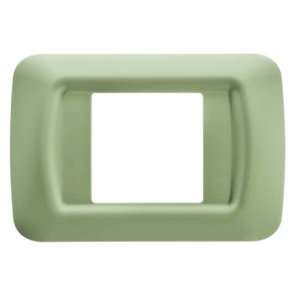 TOP SYSTEM PLATE - IN TECHNOPOLYMER GLOSS FINISHING - 2 GANG - VENETIAN GREEN - SYSTEM image 2