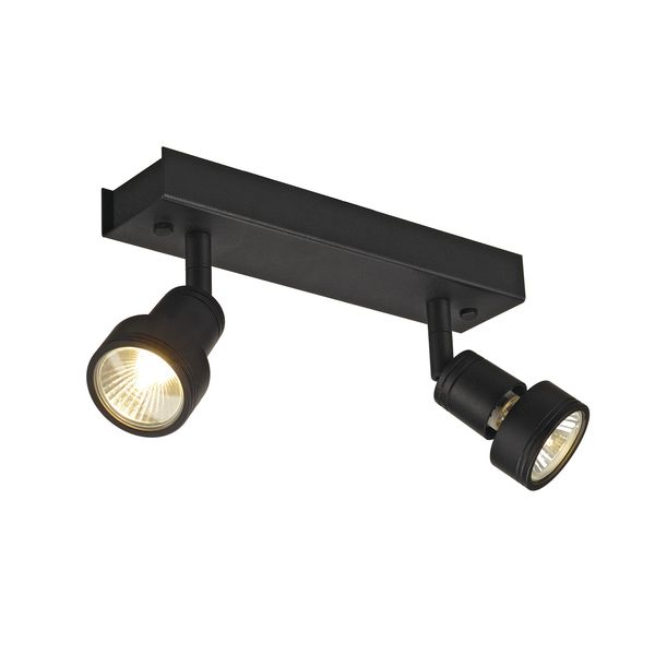 PURI 2 ceiling light, matt black, GU10, max. 2x50W image 2