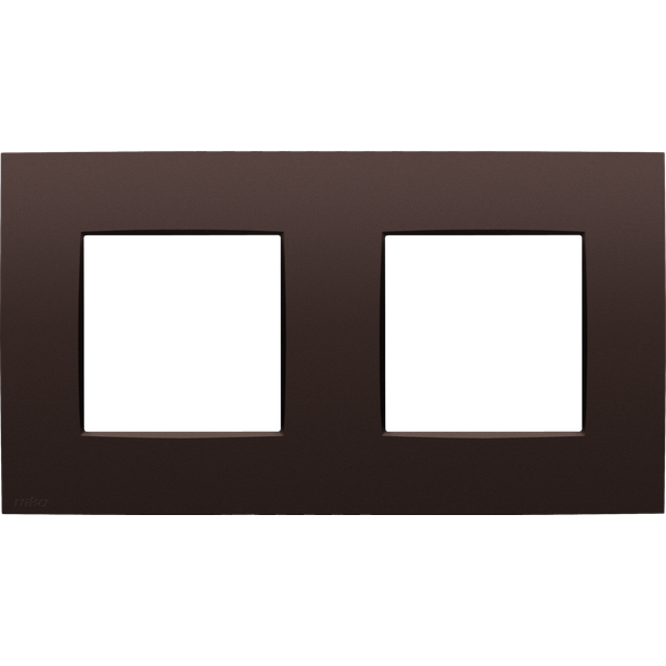 Twofold faceplate with 71 mm centre distance, Niko Intense dark brown image 1