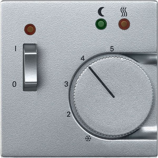 Central plate for floor thermostat insert with switch, aluminium, System M image 3