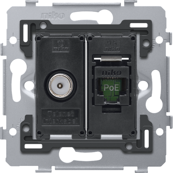 Combination coax with RJ45 connection UTP cat. 6, PoE++ ready, flat mo image 3