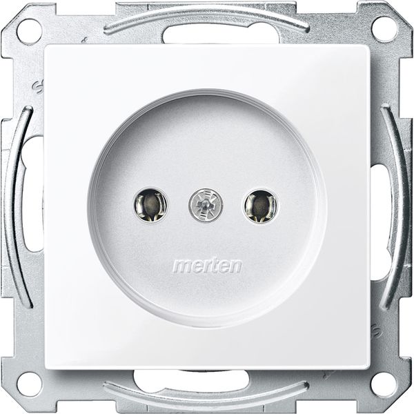 Socket-outlet w/o earth. contact, screw term., active white, glossy, System M image 3