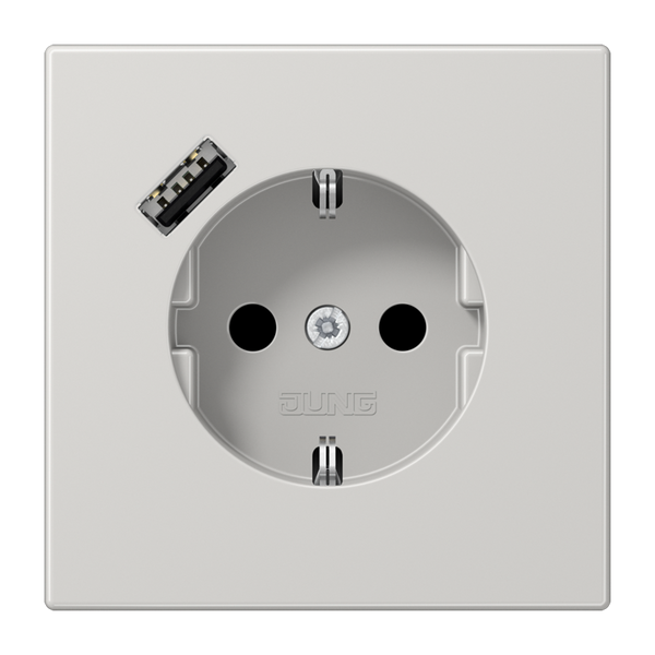 SCHUKO socket with USB type A LS1520-18ALG image 2