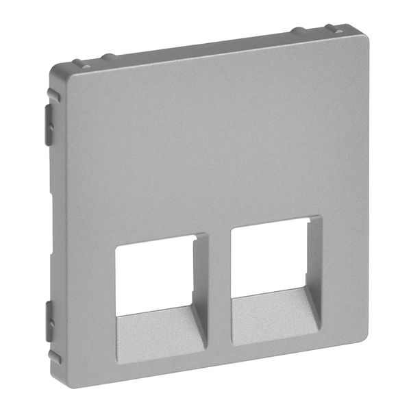 Cover plate Valena Life - double RJ 45/RJ 11 or RJ 45 + RJ 11 socket - aluminium image 1