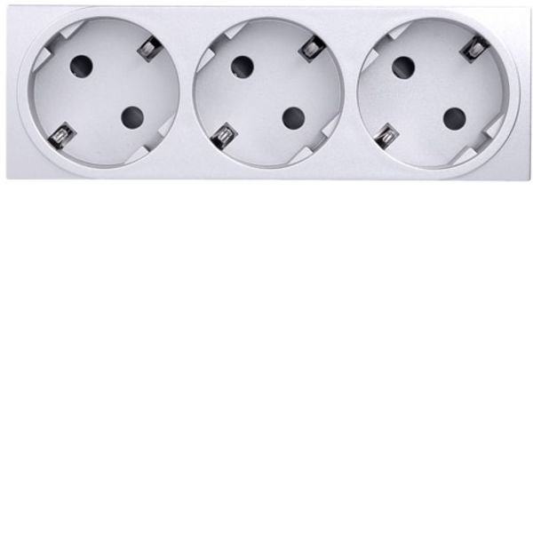 3g-socket Schuko w. childpro Alu image 1