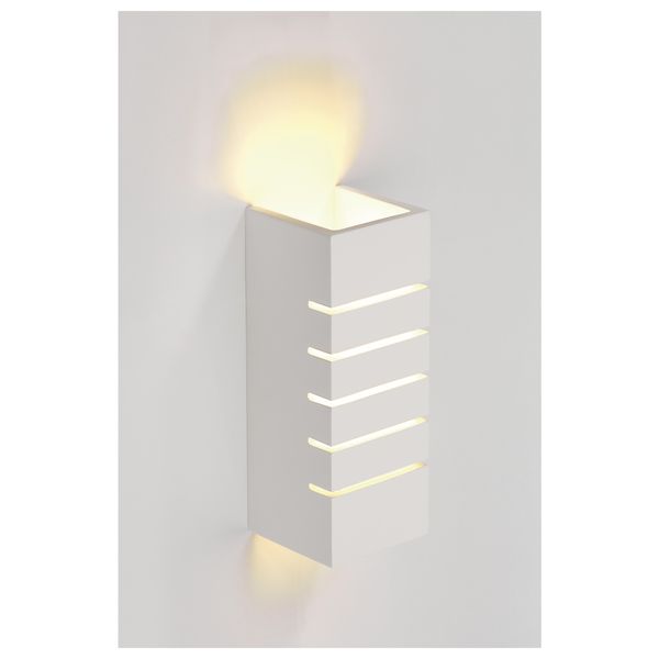 GL 100 SLOT wall lamp, E14, max. 40W, angular, white plaster image 2