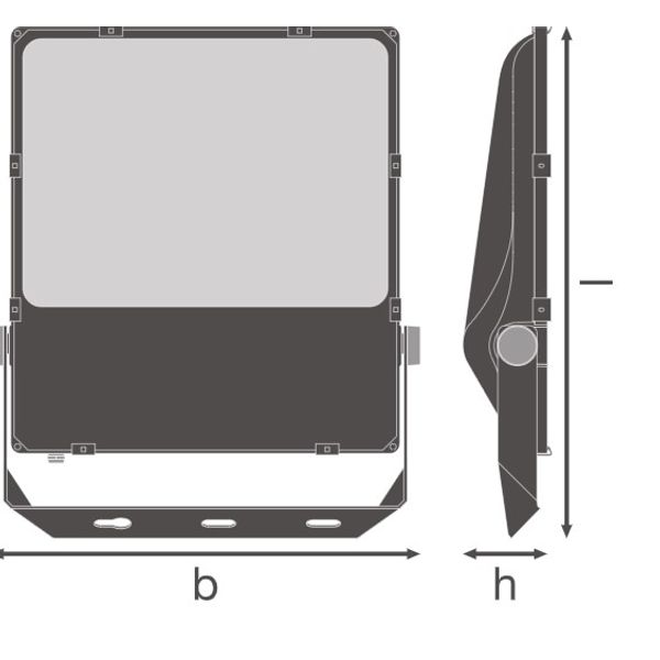 FL P 290W/4000K ASYM55X110BK AO LEDV image 2