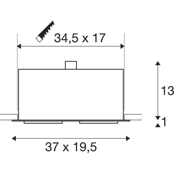 KADUX 2 ES111 Downlight, angular, matt black, max. 2x50W image 2