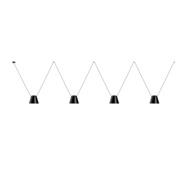 Pendant Attic Quadruple Conic Shape E27 23W Black  00-7403-05-05 image 1