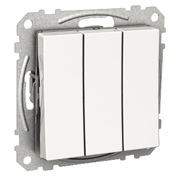 Exxact rocker switch three-circuits screwless white image 3