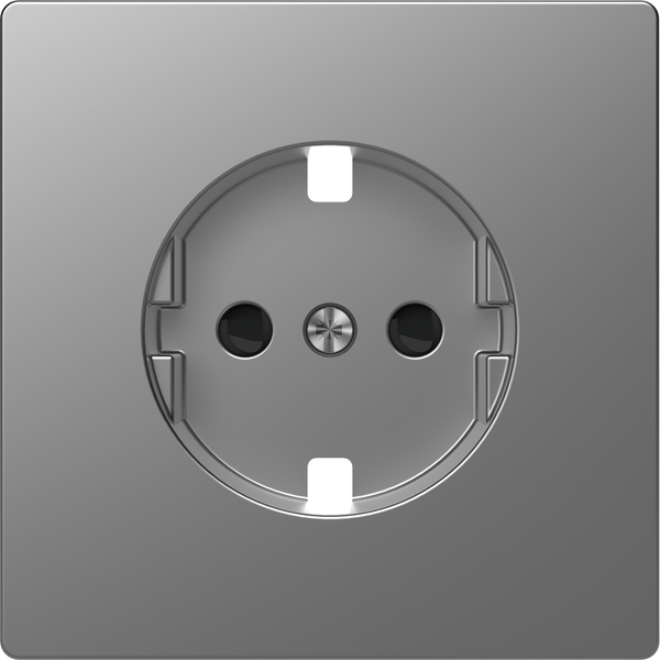 Central plate f. SCHUKO sock.-out. insert, shut., stainless steel, System Design image 4