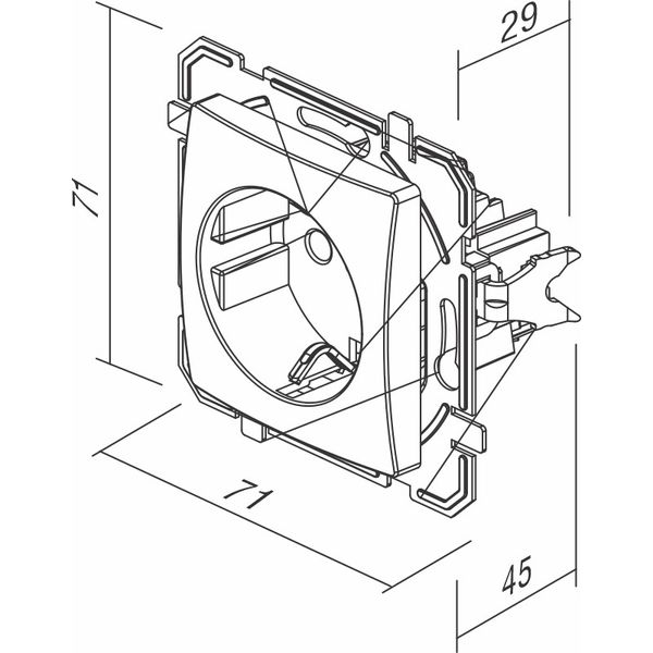 SOCKET SCHUKO 2P+E 16A 250V~ CB XO KS 3518236 image 1