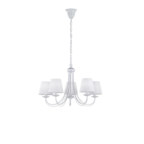 Cortez chandelier 5-pc E14 matt white image 1