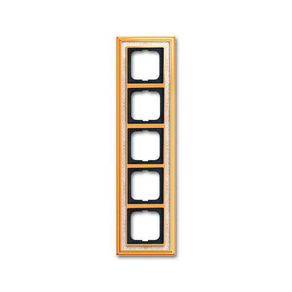 1725-836 Cover Frame Busch-dynasty® polished brass decor ivory white image 1