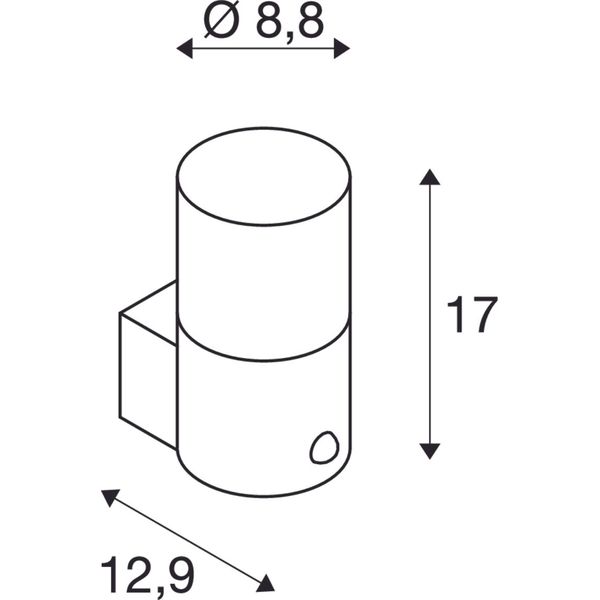 GRAFIT E27 round sensor, wall-mounted luminaires anthracite image 2