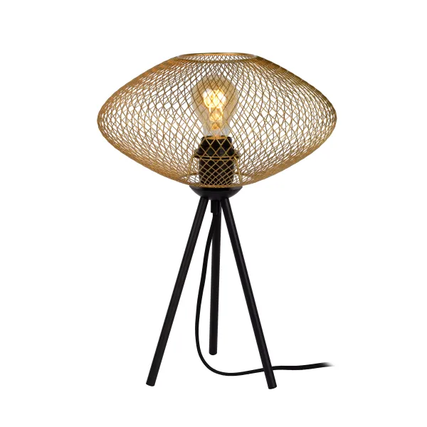 Lucide MESH - Table lamp - Ø 30 cm - 1xE27 - Matt Gold / Brass image 1