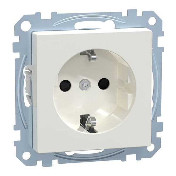 SCHUKO socket with dryer marking, touch protection, plug-in terminals, polar white glossy, System M image 1