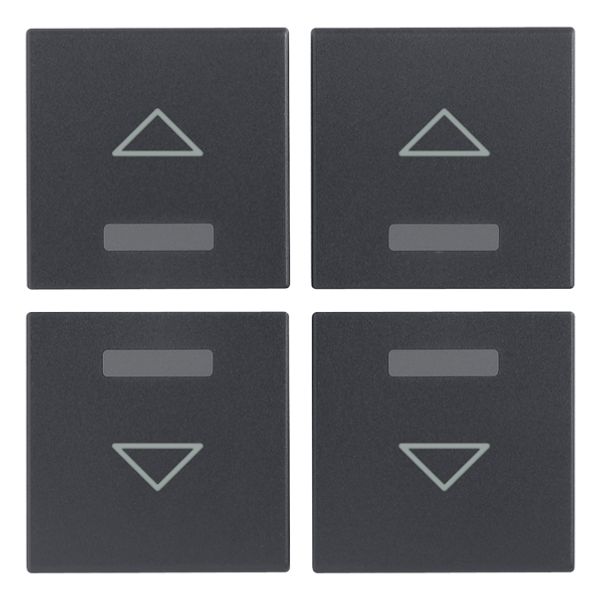 Four half-buttons 1M arrow symbol grey image 1