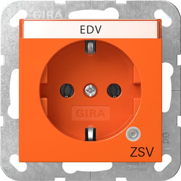 SCHUKO ctrl.l.GN + in.sp. impr.ZSV System 55 orange image 1