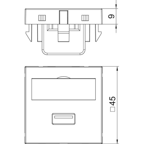 MTG-U3A F AL1 Multimedia support,USB 3.0 A-A with cable, socket-socket 45x45mm image 2