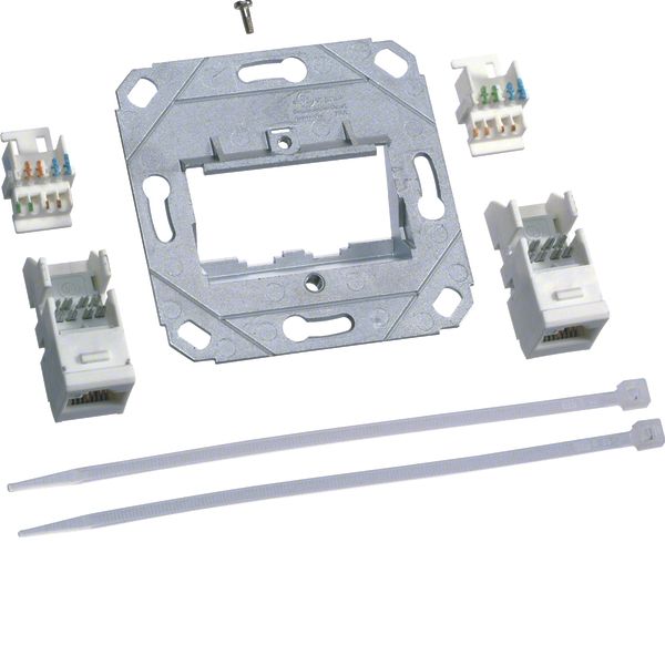 Data outlet socket 2-gang, cat6 UTP, 8/8 pin image 1