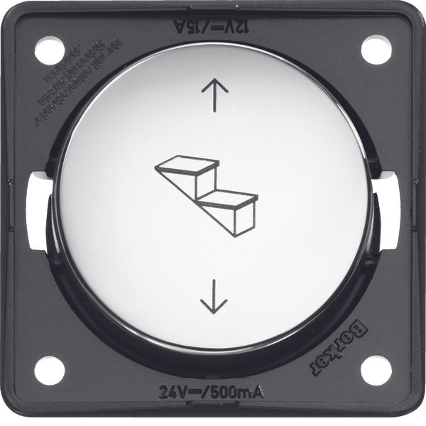 Rev pol push-button, 5 cont, impr for steps, Integro - mod ins, chr gl image 1