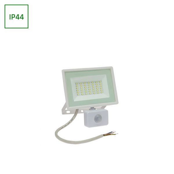 NOCTIS LUX 3 FLOODLIGHT 30W CW 230V IP44 150x190x53mm WHITE with PIR sensor image 1