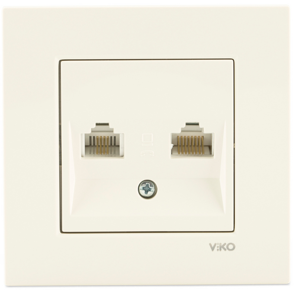 Karre Beige Data+Numerical Phone Socket (CAT6+CAT3) image 1