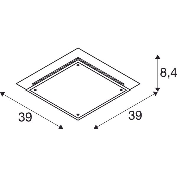 GLASSA SQUARE ceiling lamp E27, max. 2x60W image 5