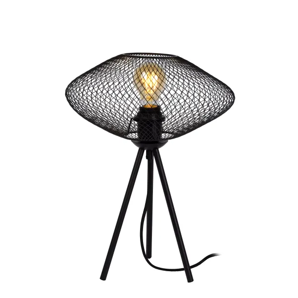 Lucide MESH - Table lamp - Ø 30 cm - 1xE27 - Black image 1