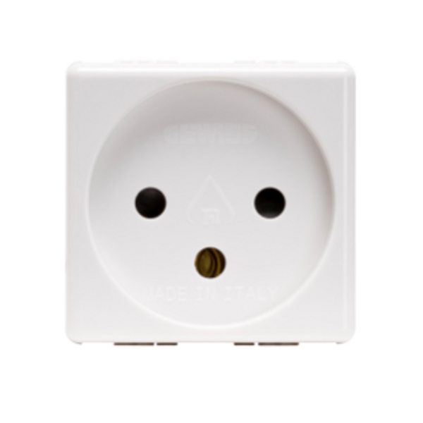 ISRAELI STANDARD SOCKET-OUTLET 250V ac - 2P+E 16A - 2 MODULES - SYSTEM WHITE image 1