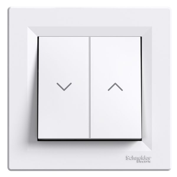 Asfora - roller blind pushbutton - screwless terminals - white image 2