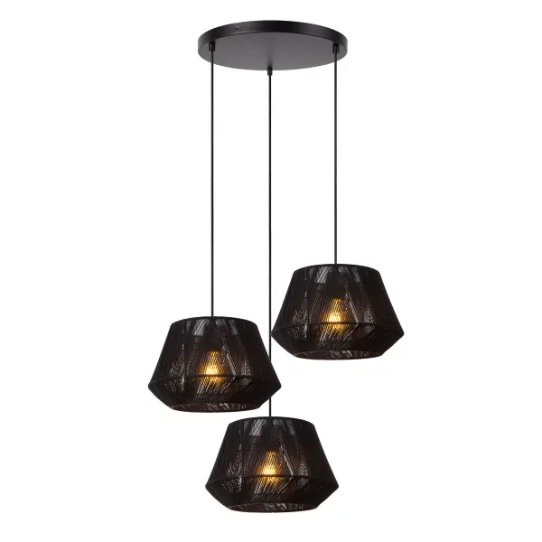 JESSICA Pendant light-Black-Ø35,5-3xE27-60W-Cotton image 1