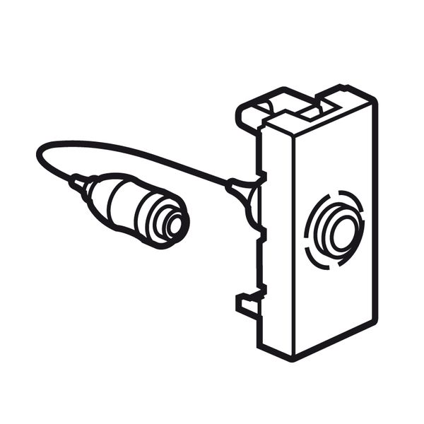 Jack socket 3.5mm + cord programme Mosaic preconnected 1 module aluminium image 1