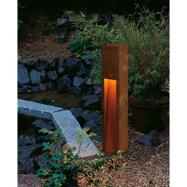 RUSTY SLOT 80 bollard light, E27 max. 11W, IP44, rusted iron image 2