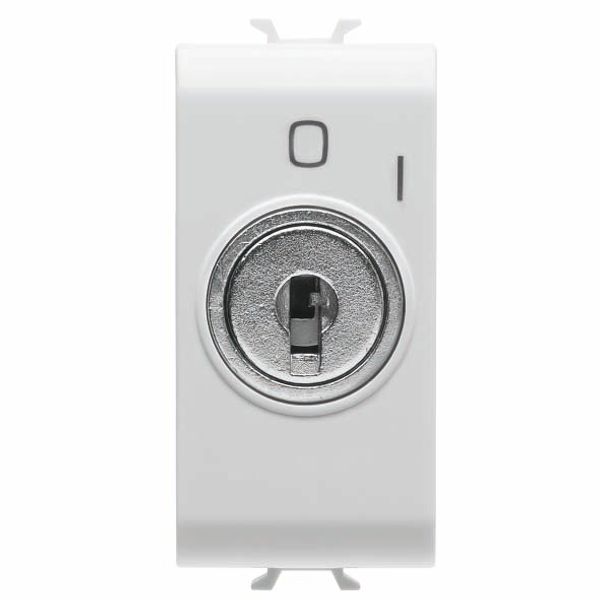 ONE-WAY SWITCH 2P 250V ac - 10AX - WITH KEY - SYMBOL 0/1 - 1 MODULE - GLOSSY WHITE – CHORUSMART image 2