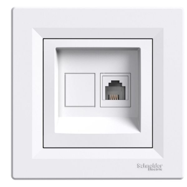 Asfora, telephone socket, RJ11, white image 3