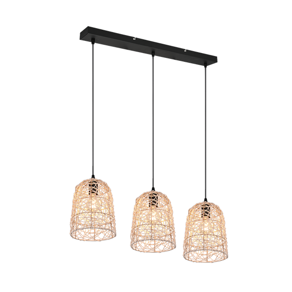 Lovis pendant 3-pc E27 rattan image 1