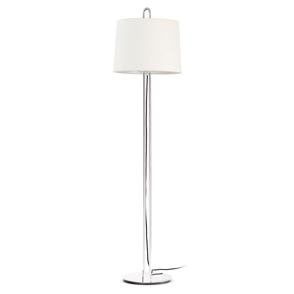 MONTREAL CHROME FLOOR LAMP WHITE LAMPSHADE image 1