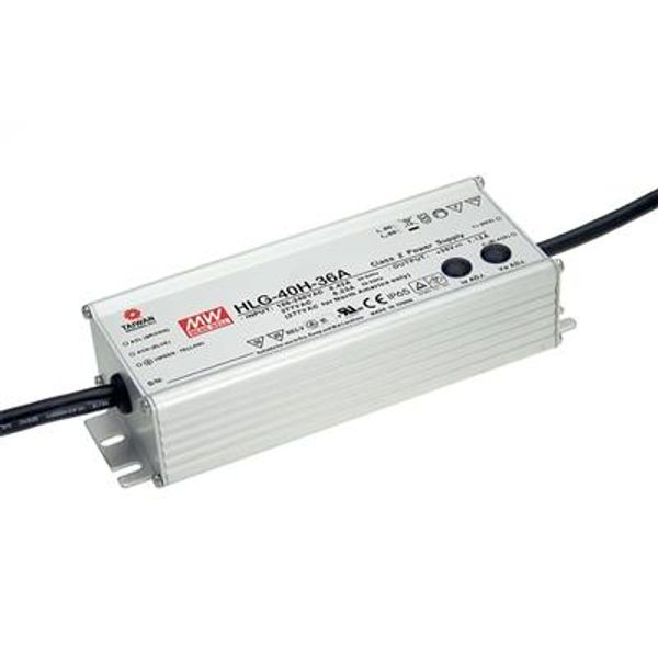 AC-DC Single output LED driver Mix mode (CV+CC) with built-in PFC; Output 12Vdc at 3.33A; IP67; Cable output; Dimming with 1-10V PWM resistance 40W image 1