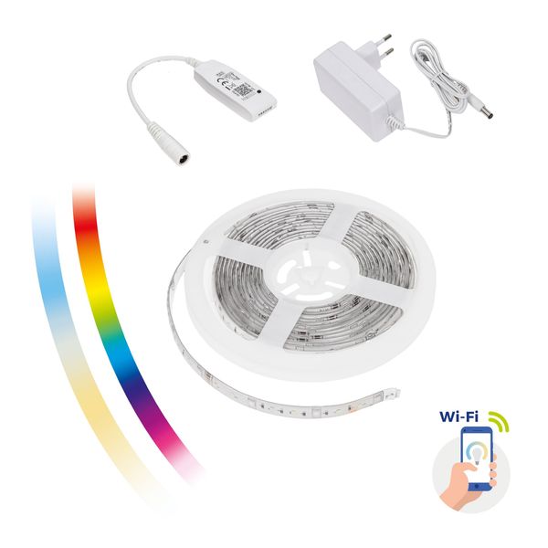 LED STRIP light KIT 17W/5m RGBW+CCT+DIMM (5m roll) with PU silicone + TUYA controller + EU power adaptor   Wi-Fi Spectrum SMART image 9